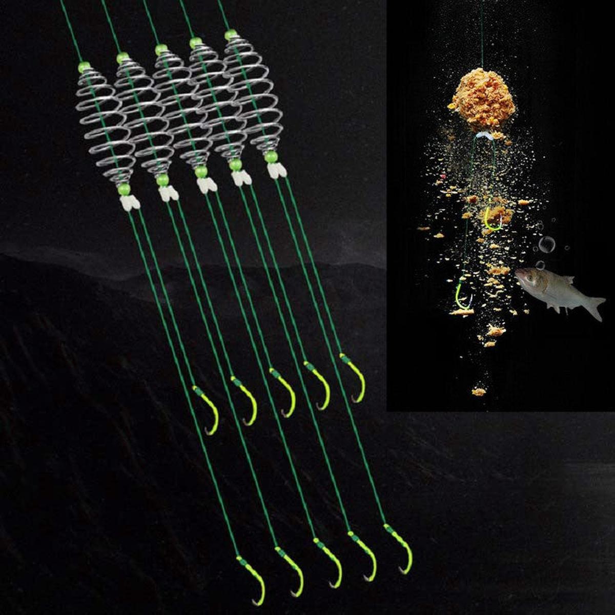 5 in 1 Stranded Double Hook Anti-winding Silver Carp Fishing Group Spring Fishing Hook, Specification:12