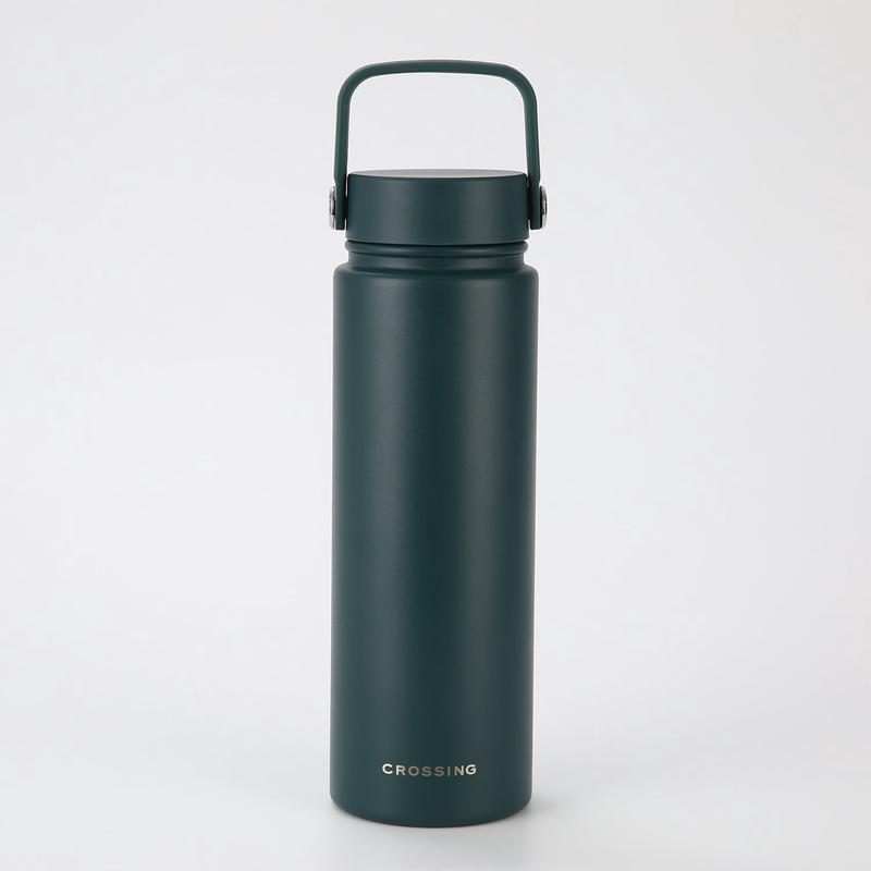 Crossing Urban Ceramic S/S Insulated Flat Cap Bottle With Handle 720ml - Squash (Dark Green)