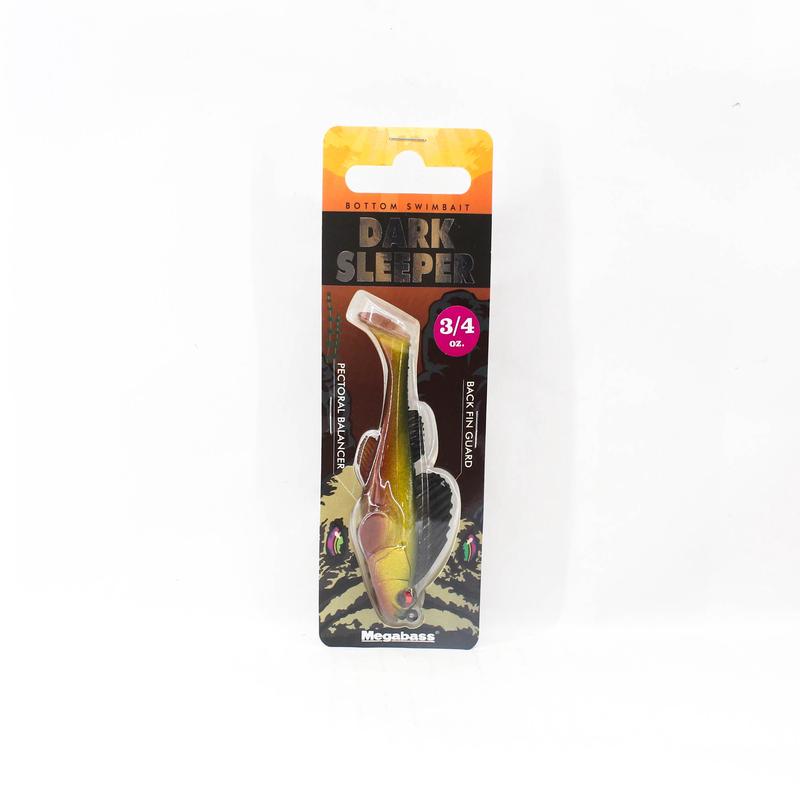 Megabass Soft Lure Dark Sleeper 3.8 Inch 3/4 oz Dark Shad (1493)