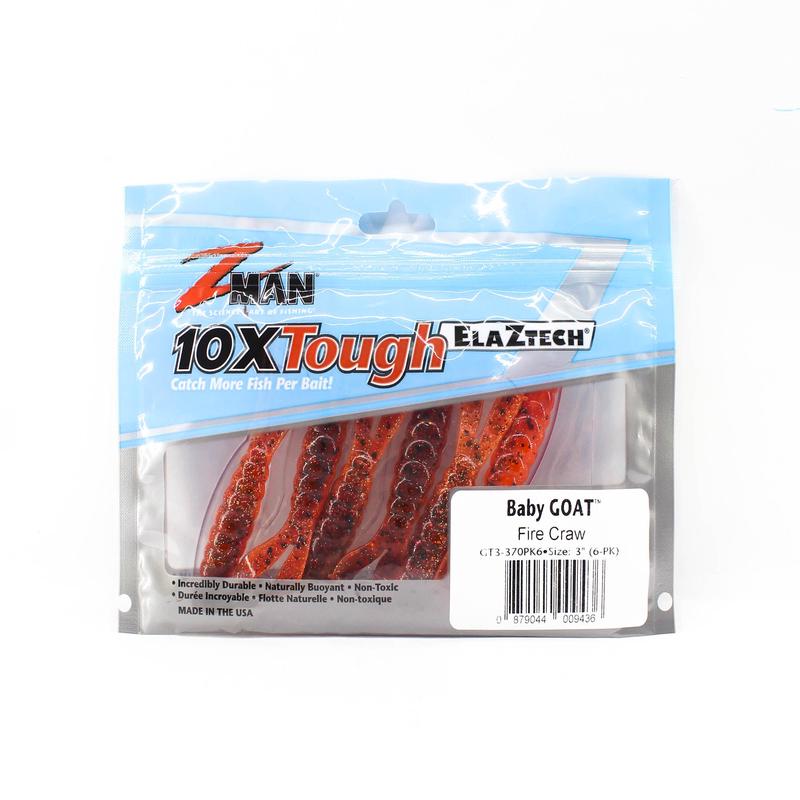 Zman Soft Lure Baby Goat 3 Inch 6/Pack Fire Craw (9436)