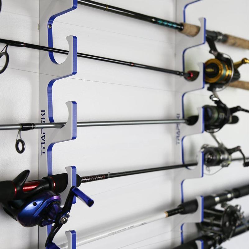 3, 4, 6+ Fishing Rod Racks Wall or Ceiling Mount Fishing Pole Storage Rack