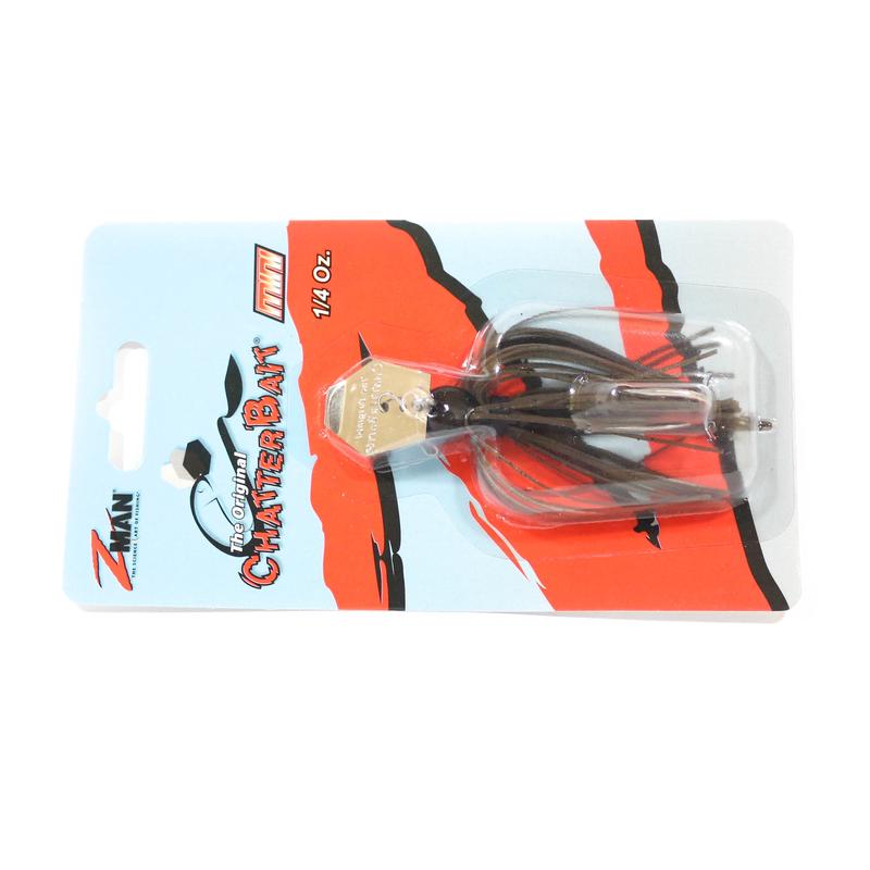 Zman Chatterbait Mini 1/4 oz Sinking Lure Green Pumpkin Black (0266)