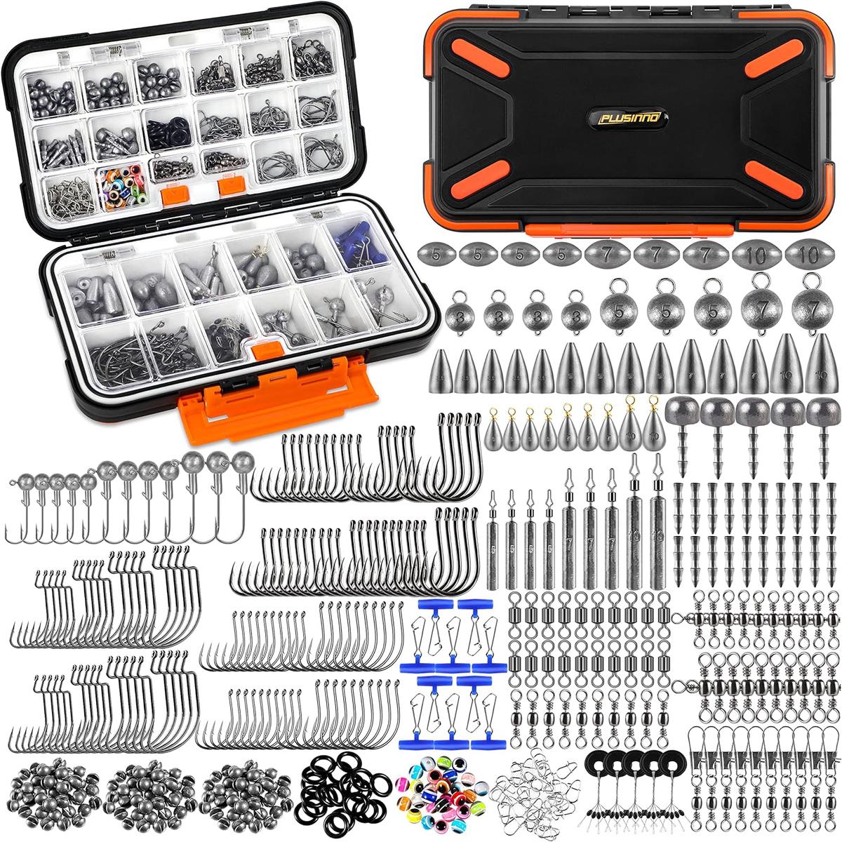 397pcs Fishing Accessories Kit, Organized Fishing Tackle Box with Tackle Included