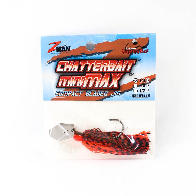 Zman Chatterbait Mini Max Sinking Lure 1/4 Oz Fire Craw (7845)