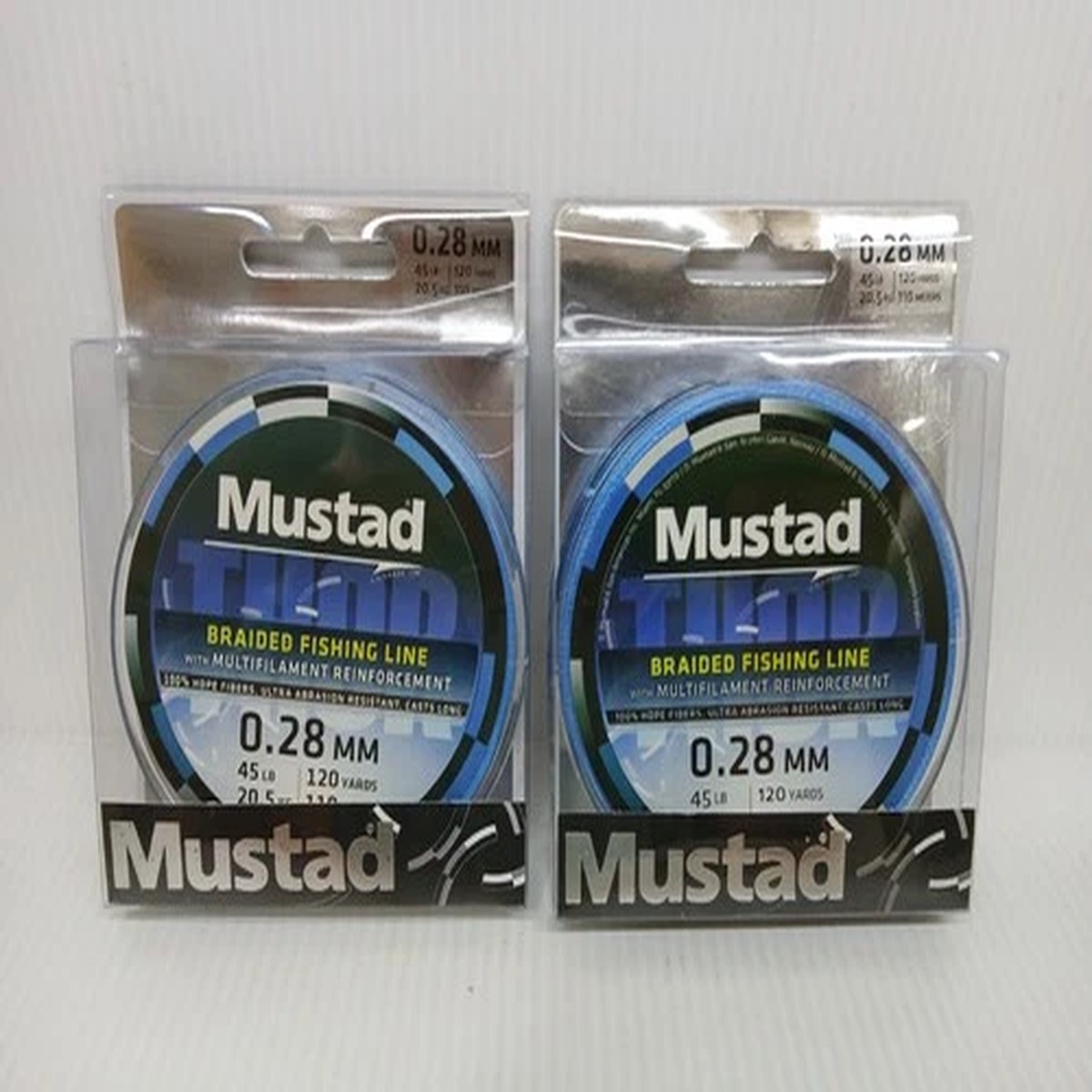 2pc 45lb Blue Mustad Braided Fishing Line 120yd/110m Multifilament Reinforcement
