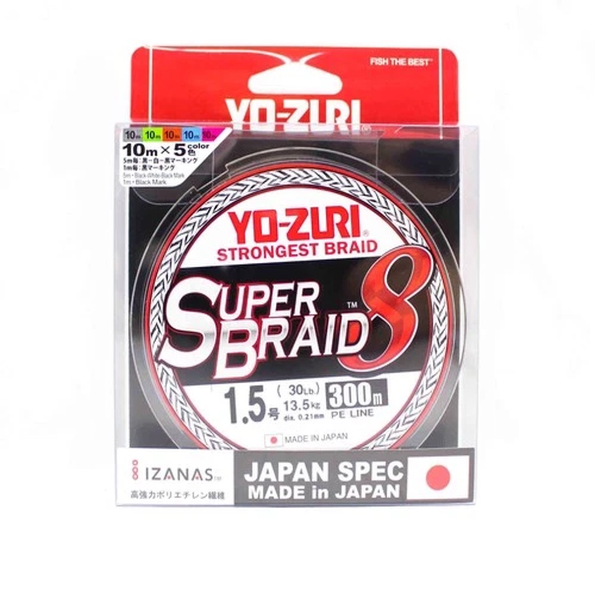 Yo Zuri Duel P.E Line Super Braid 8 300m P.E 1.5 13.5KG 0.21mm Multi R1287