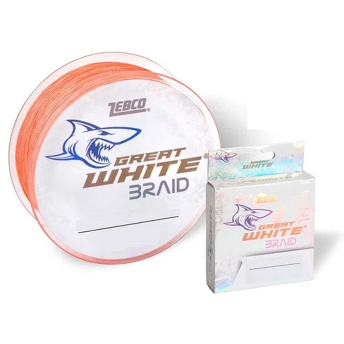Zebco Great White Braid Orange Braided Line 300m Spool Sea Boat Fishing
