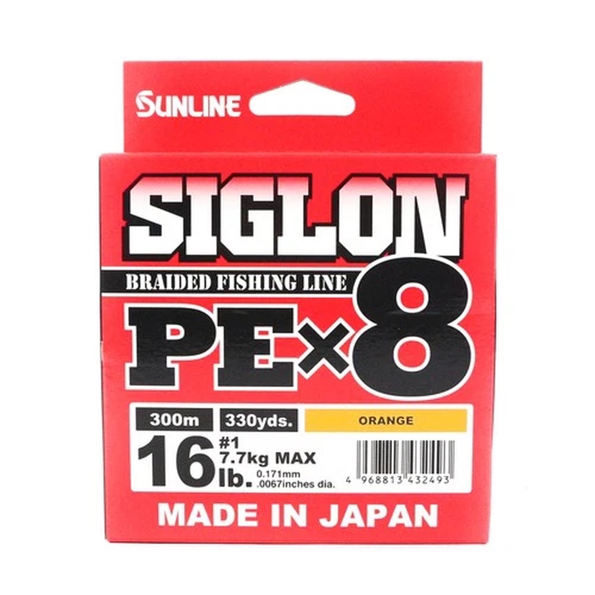 Sunline P.E Line X8 Siglon 300M P.E 1 16LB Orange (2493)