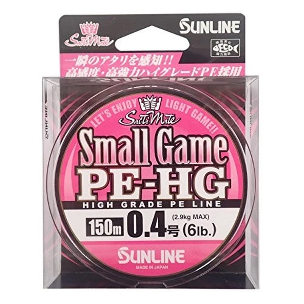 SUNLINE PE line Salty mate Small game HG 150m 0.4 No. 6lb cherry pink