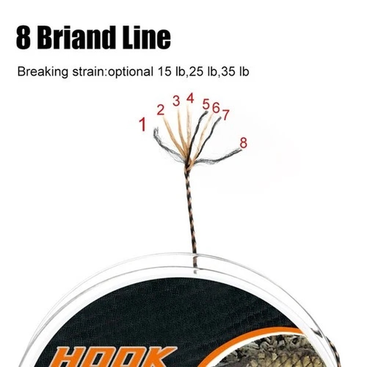 20 Meter Carp Fishing Line 8 Strand Braid Green Brown Black White 15LB 35LB