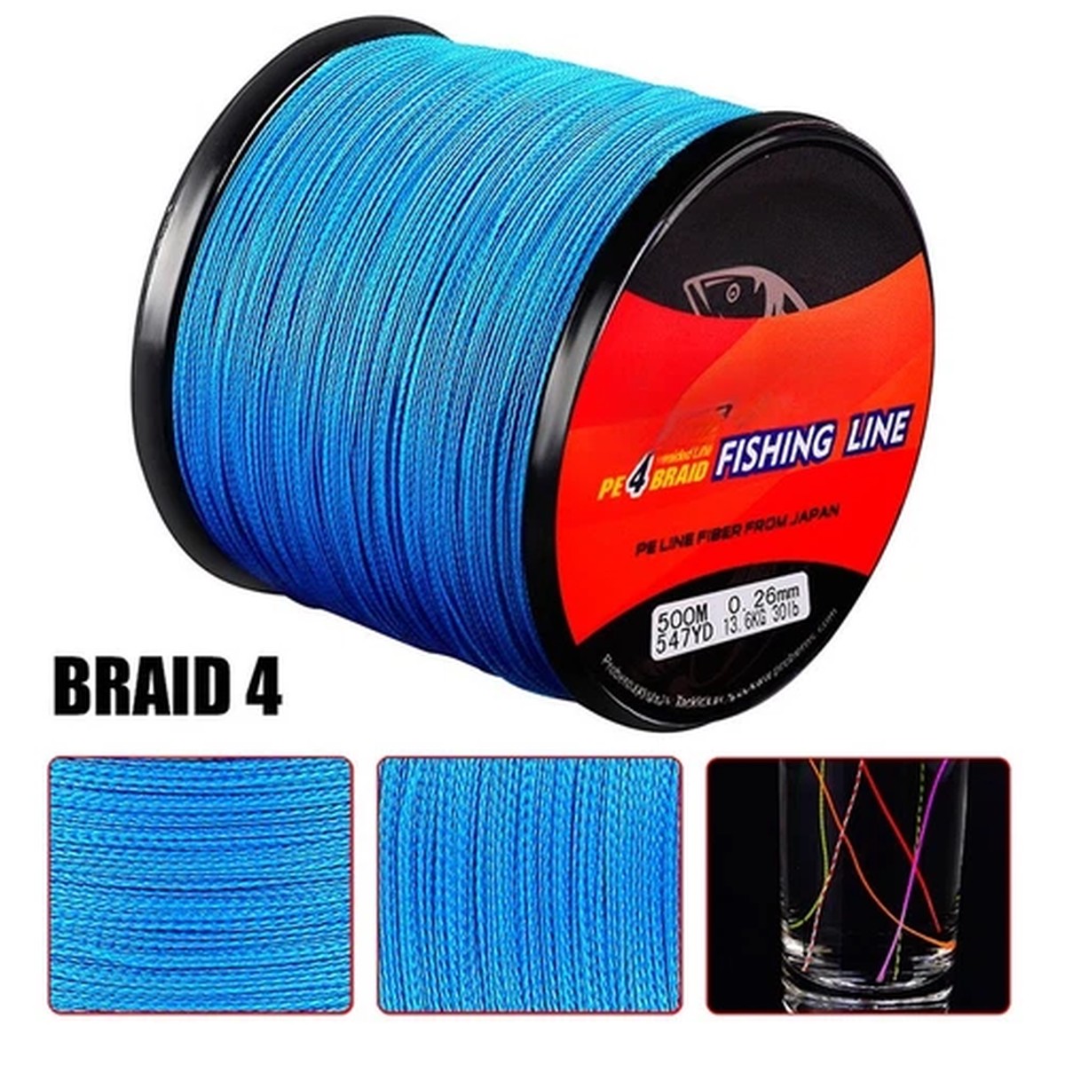 500m For BRAIDED PE Fishing Line 4 Strand Low Stretch High Sensitivity Design