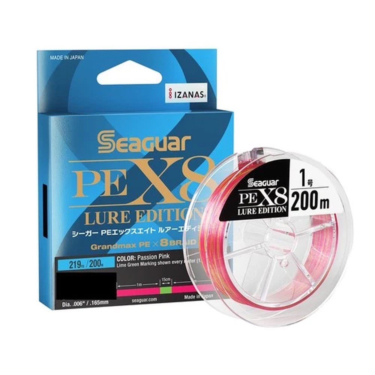 Braided Fishing Line JDM PEX8 Lure Edition 219yds / 200 Meters, 12LB, Multi-C...