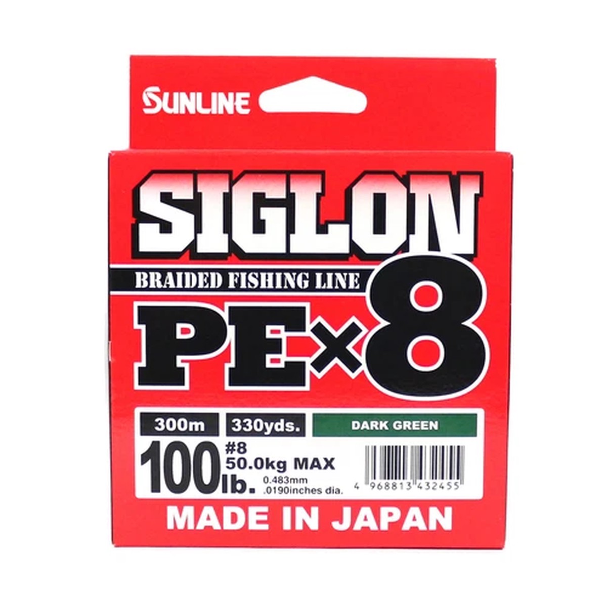 Sunline P.E Line X8 Siglon 300M P.E 8 100LB Dark Green (2455)