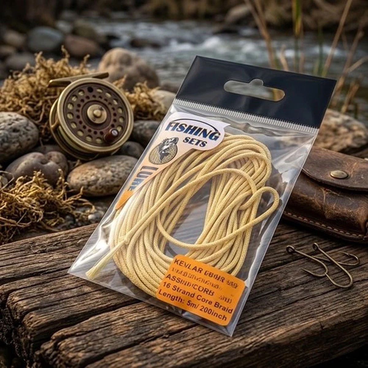 Yellow For Braided Fishing Line High Strength Fiber 5 Meter Roll 8/16 Strands