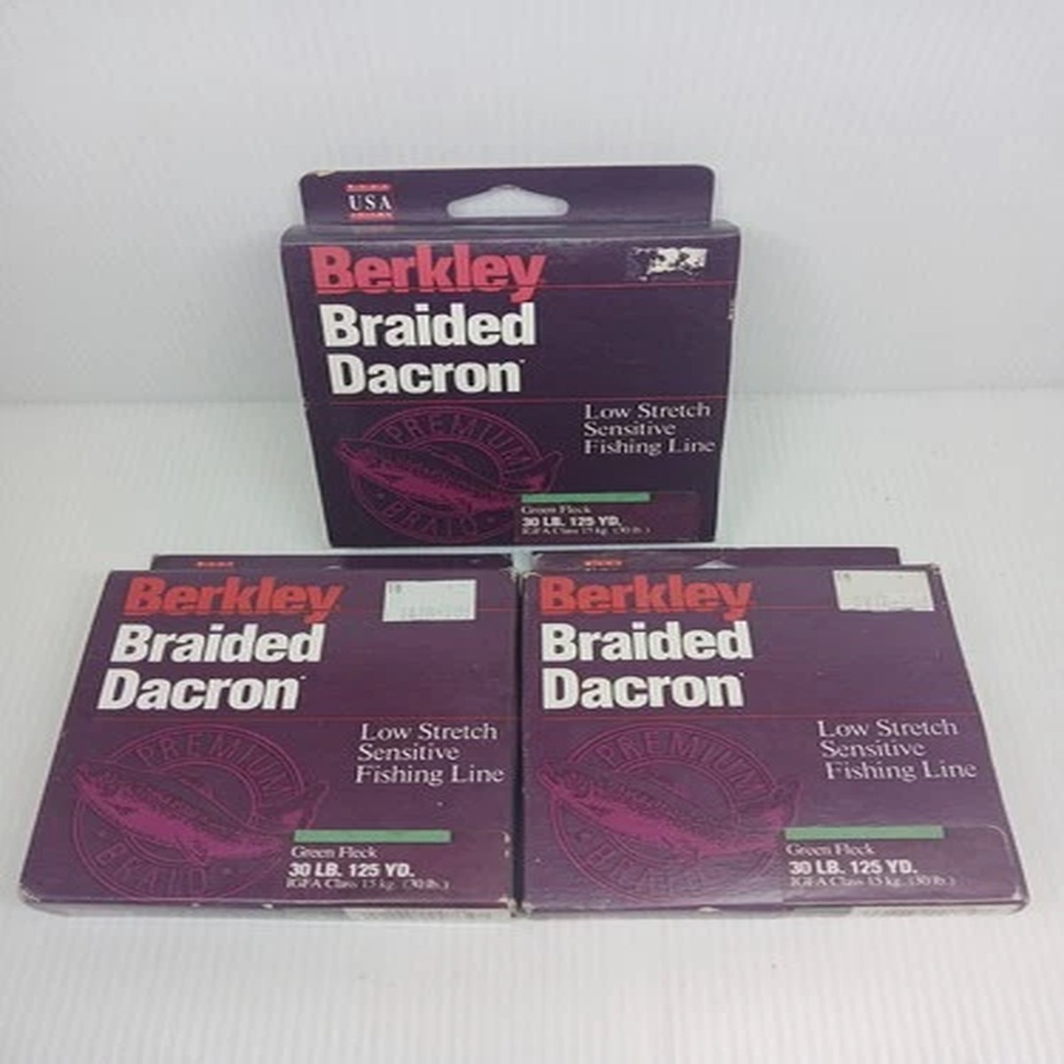 3packs 125yds 30lbs Berkley Braided Dacron Fishing Lines