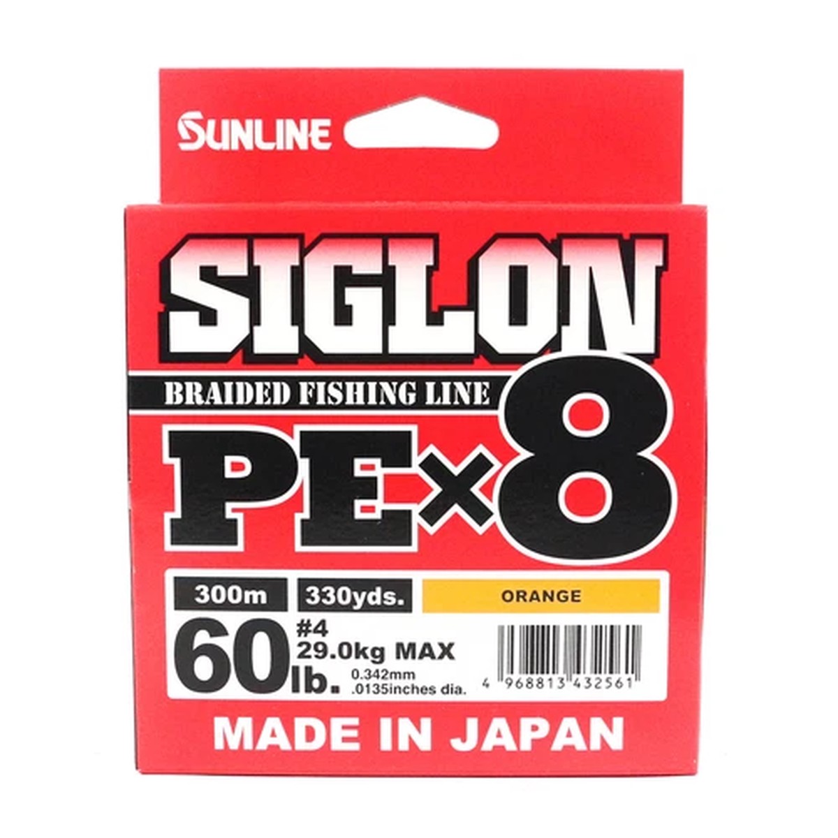 Sunline P.E Line X8 Siglon 300M P.E 4 60LB Orange (2561)