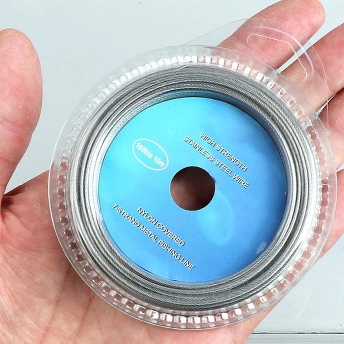 10 Meter 7 Strand For Braided Steel Leader Line with Nylon Coating and 12 Snaps