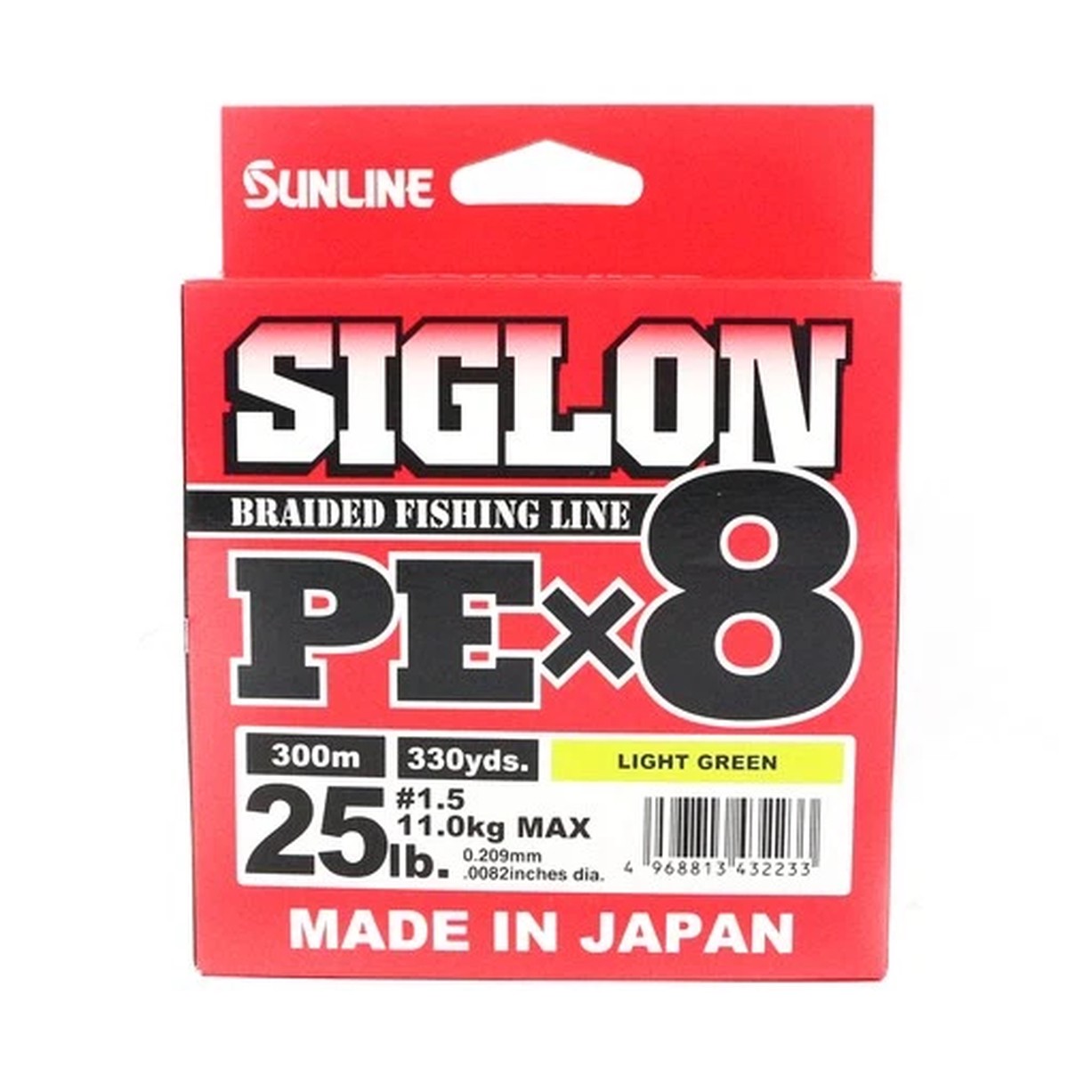 Sunline P.E Line X8 Siglon 300M P.E 1.5 25LB Lime Green (2233)
