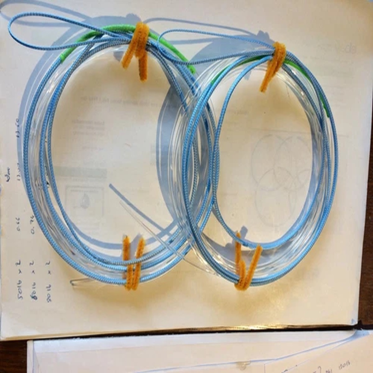 2 Wind-on leaders Tuf-Line Hollow Braid 500# & 500# Jinkai Clear Mono 6m