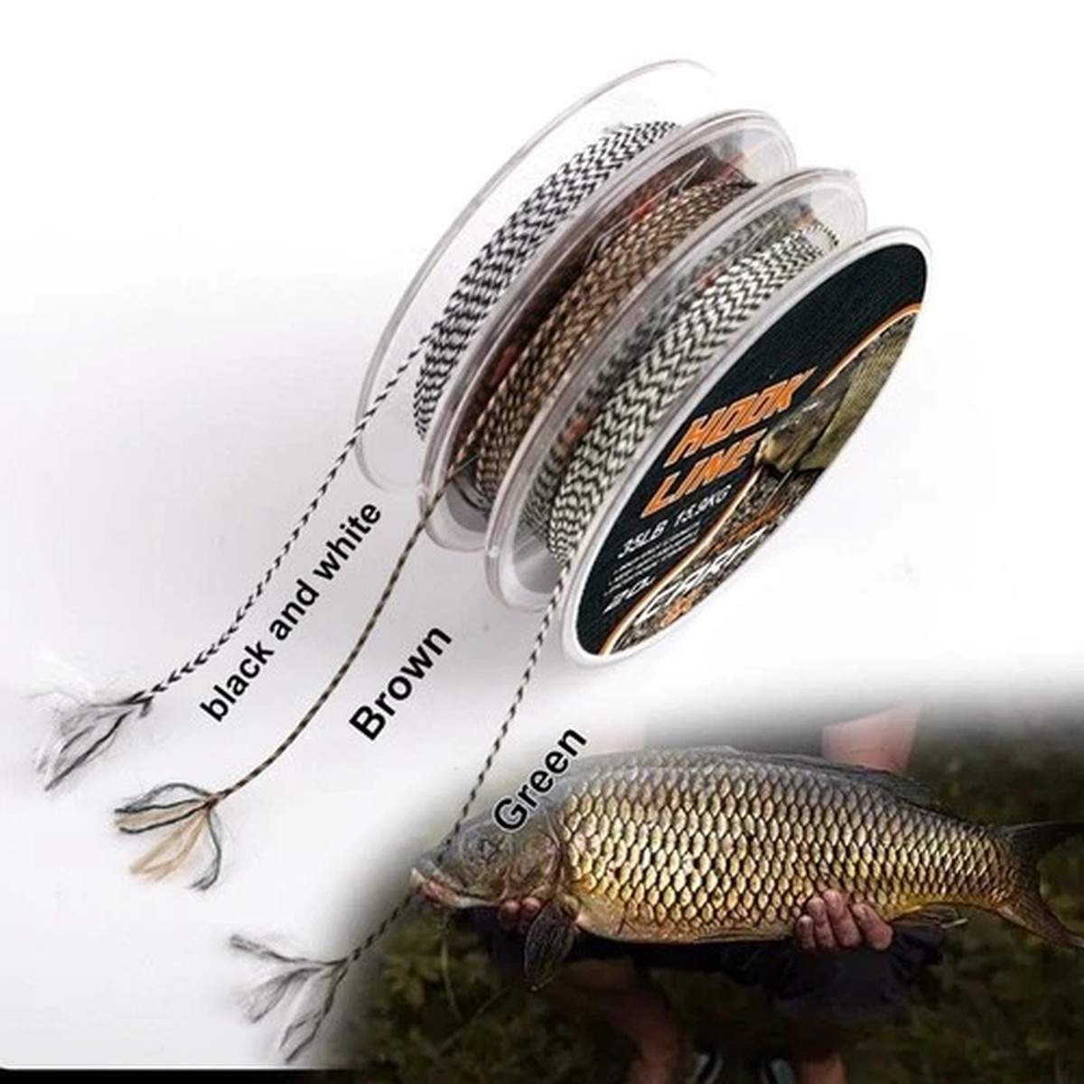 20 Metre Carp Fishing Line 8 Braid Soft Texture Multiple Gauge 15LB 35LB