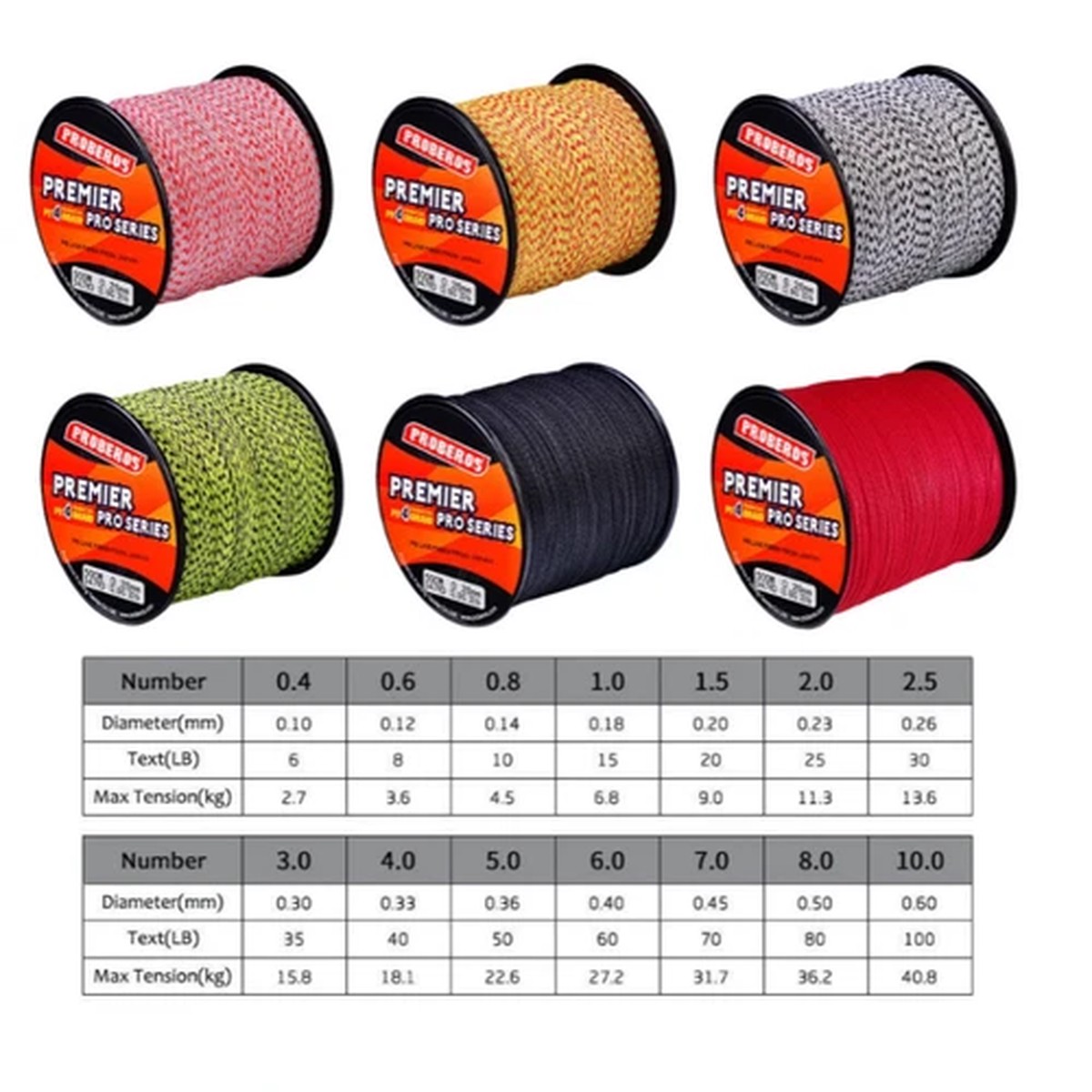 4 Stands Fishing Line 500m Multifilament PE Braided Fishing Line 6lb-100lb