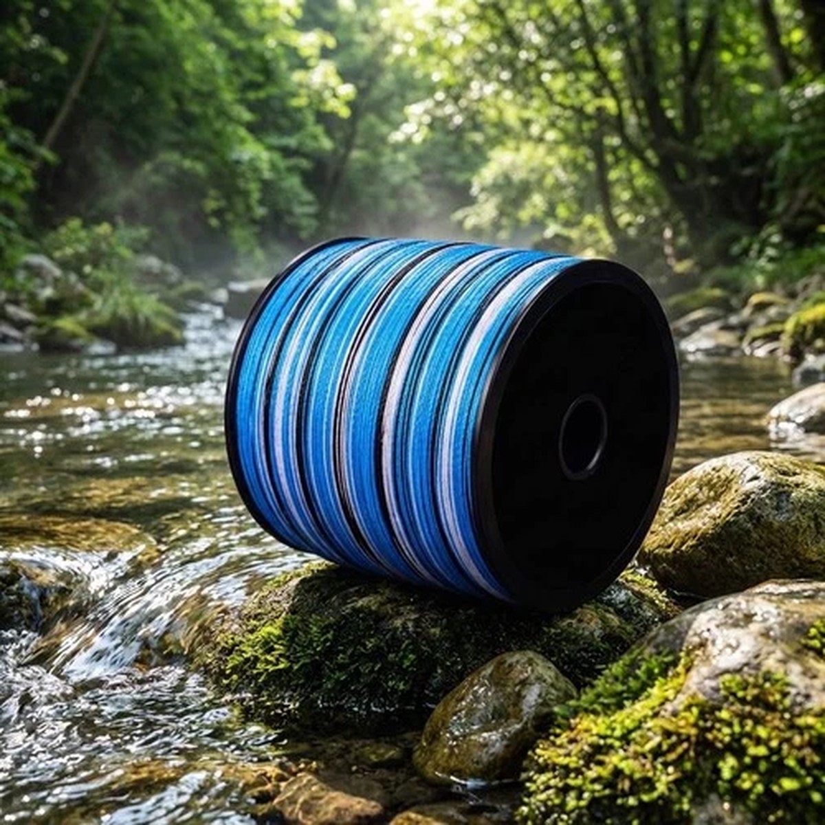 500m Camo Blue 4 Strand PE Braid Fishing Line Smooth Casting Abrasion Resistant