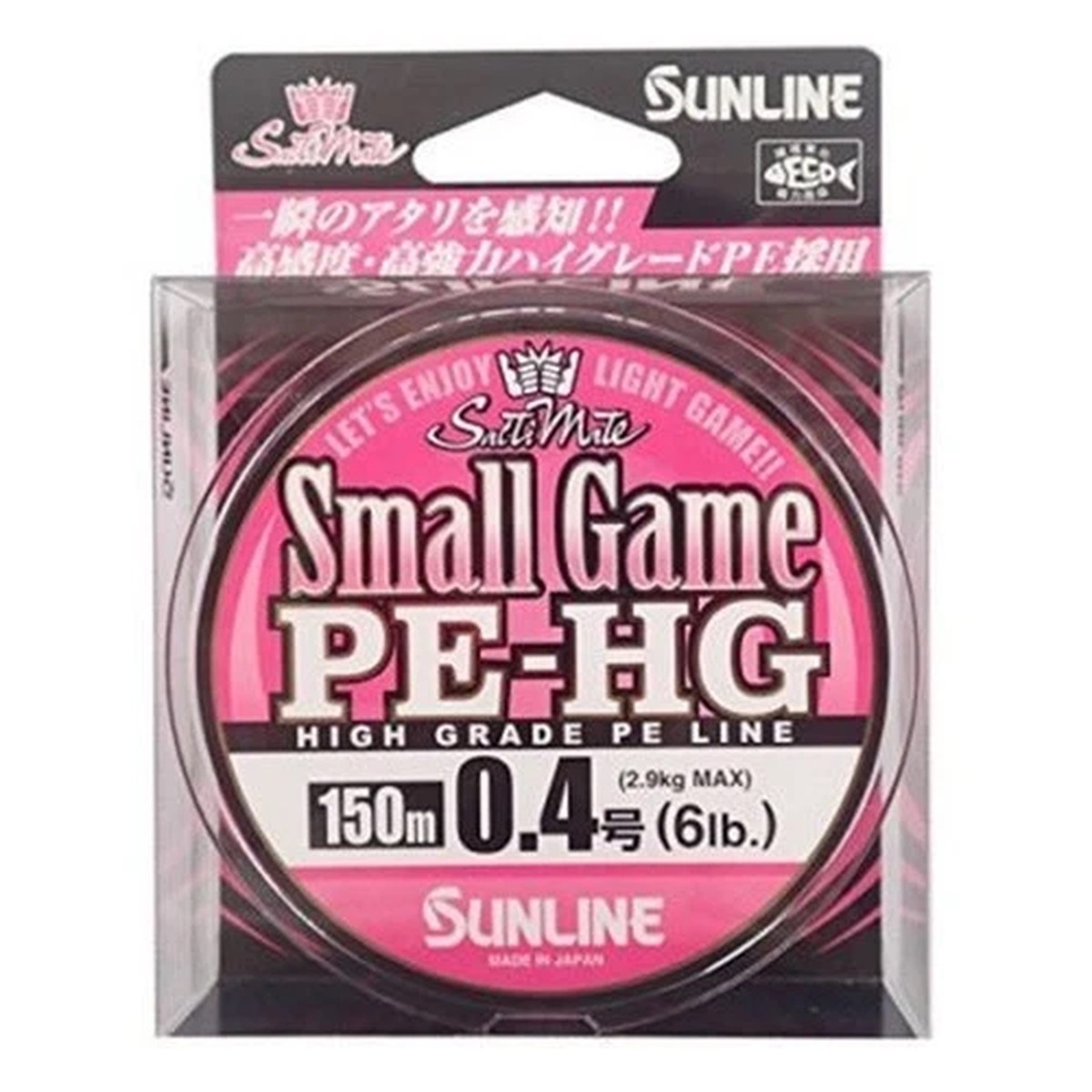 SUNLINE PE line Salty mate Small game HG 150m 0.4 # 6lb cherry pink from japan