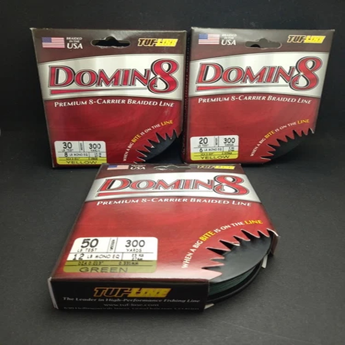 1pk Tuf Line Domin8 Premium 8-Carrier Braided Western Filament Inc. Fishing Line