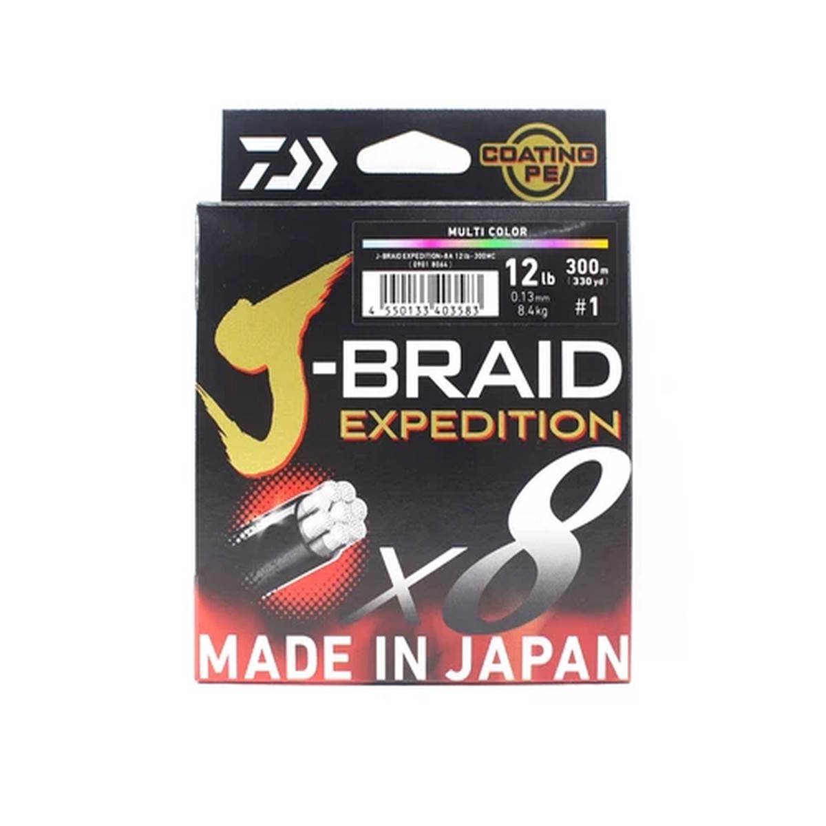 Daiwa P.E Line J Braid Expedition X8 300m 12lb Multi (3583)
