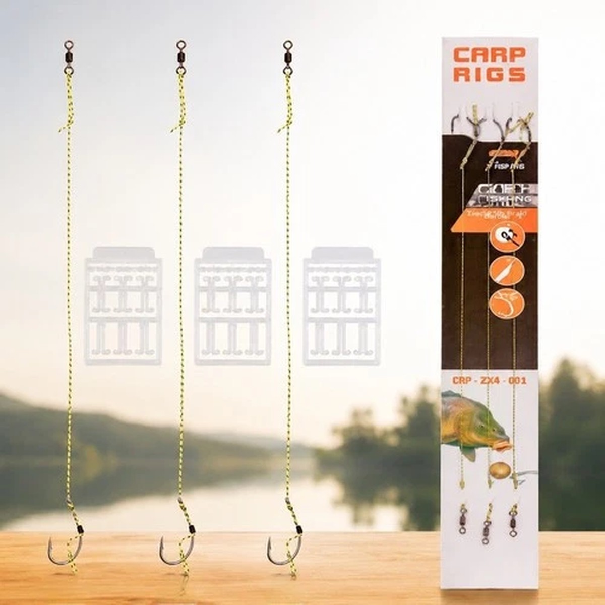 3pcs Carp Fishing Rigs European Bottom Hook Style 20cm Line with Pellet Stop