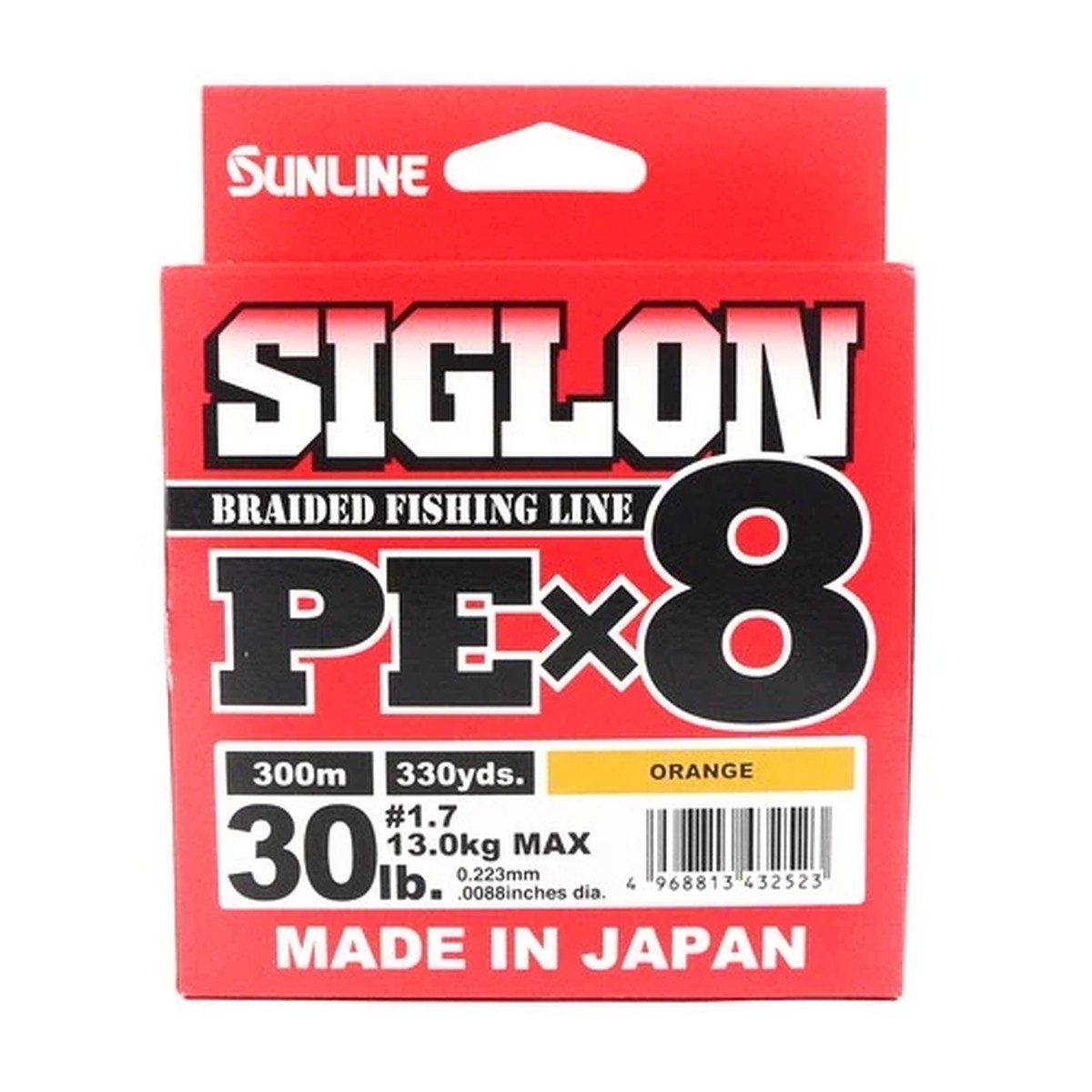 Sunline P.E Line X8 Siglon 300M P.E 1.7 30LB Orange (2523)