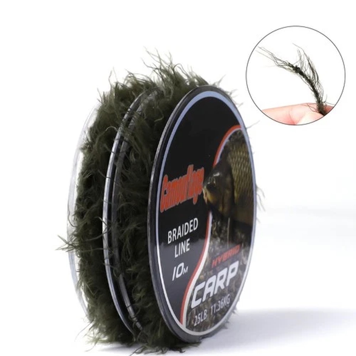 10m Seaweed Aqua Grass Fishing Line Carp Braid Line Camouflage Green 25LB 35LB