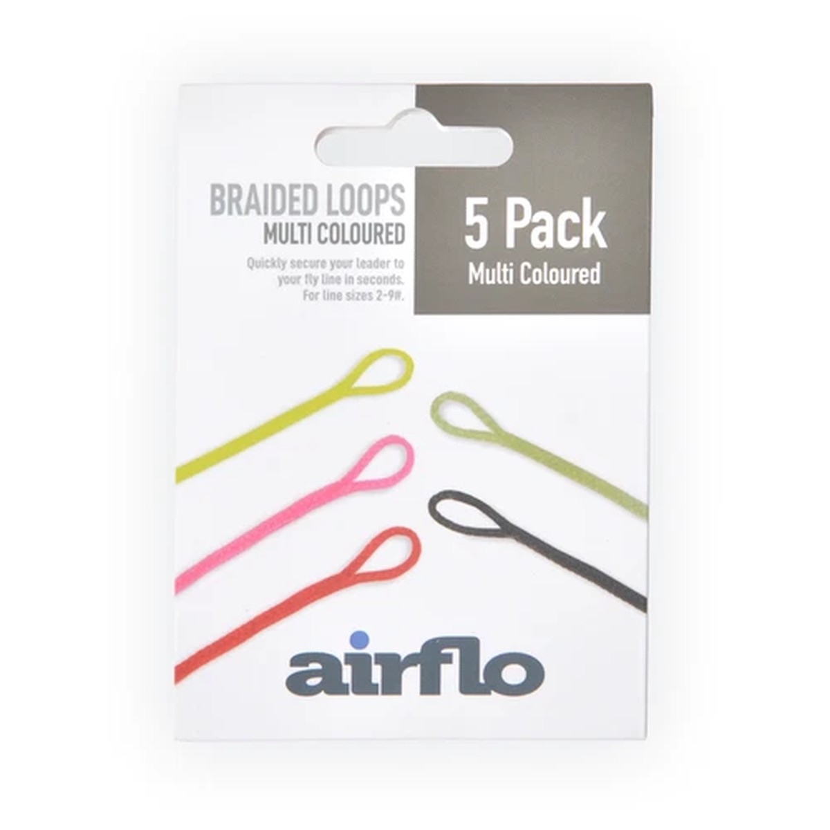 5 Pack Airflo Trout Ultra Braided Leader Loops Fly Line Connector Multi Coloured