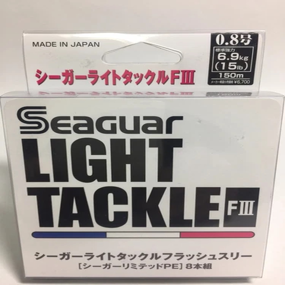 50996) Seaguar LIGHT TACKLE FLASH III 8 Braided PE Line #0.8(15lb/6.9kg) 150m