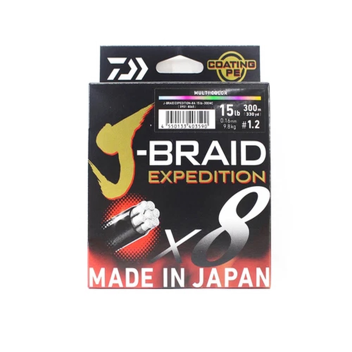 Daiwa P.E Line J Braid Expedition X8 300m 15lb Multi (3590)
