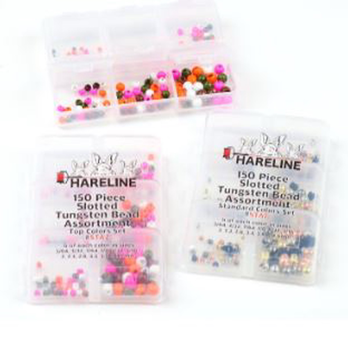 Hareline 150 Piece Slotted Tungsten Bead Assortment