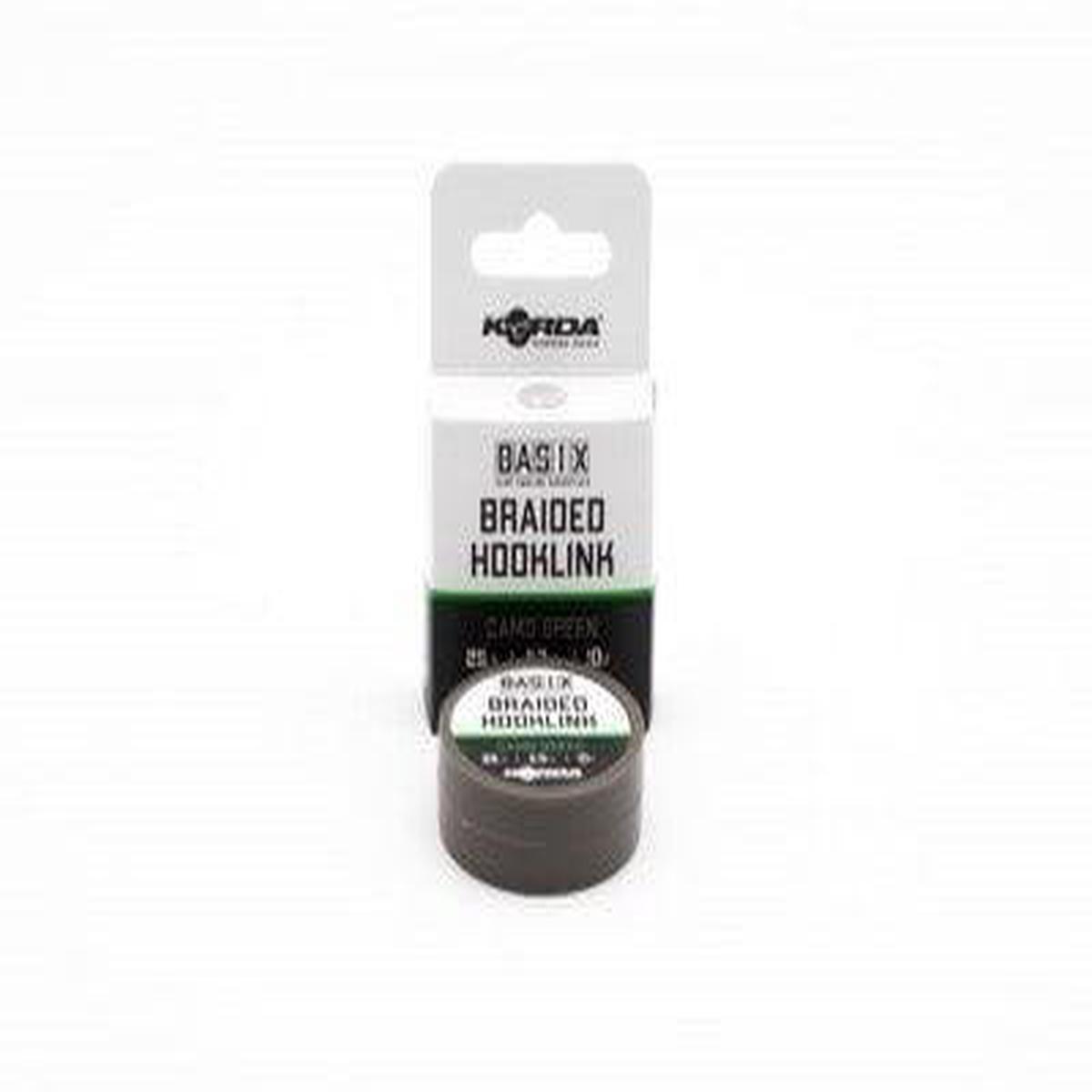KORDA BASIX BRAIDED HOOKLINK CAMO GREEN 10M