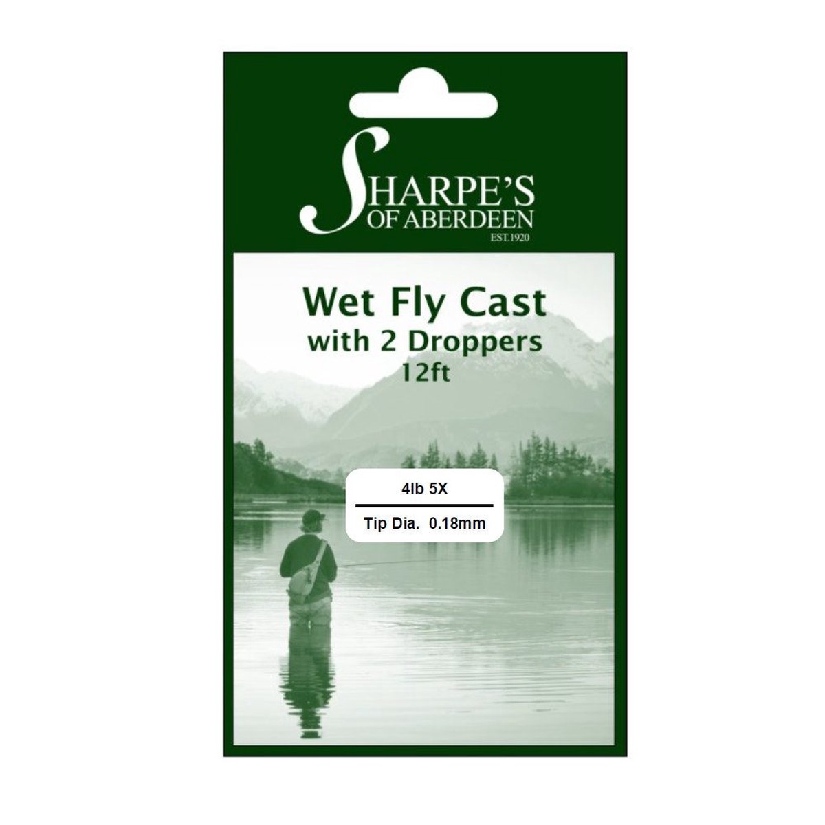 Sharpes of Aberdeen Monofilament 12ft Wet Casts 2 Droppers