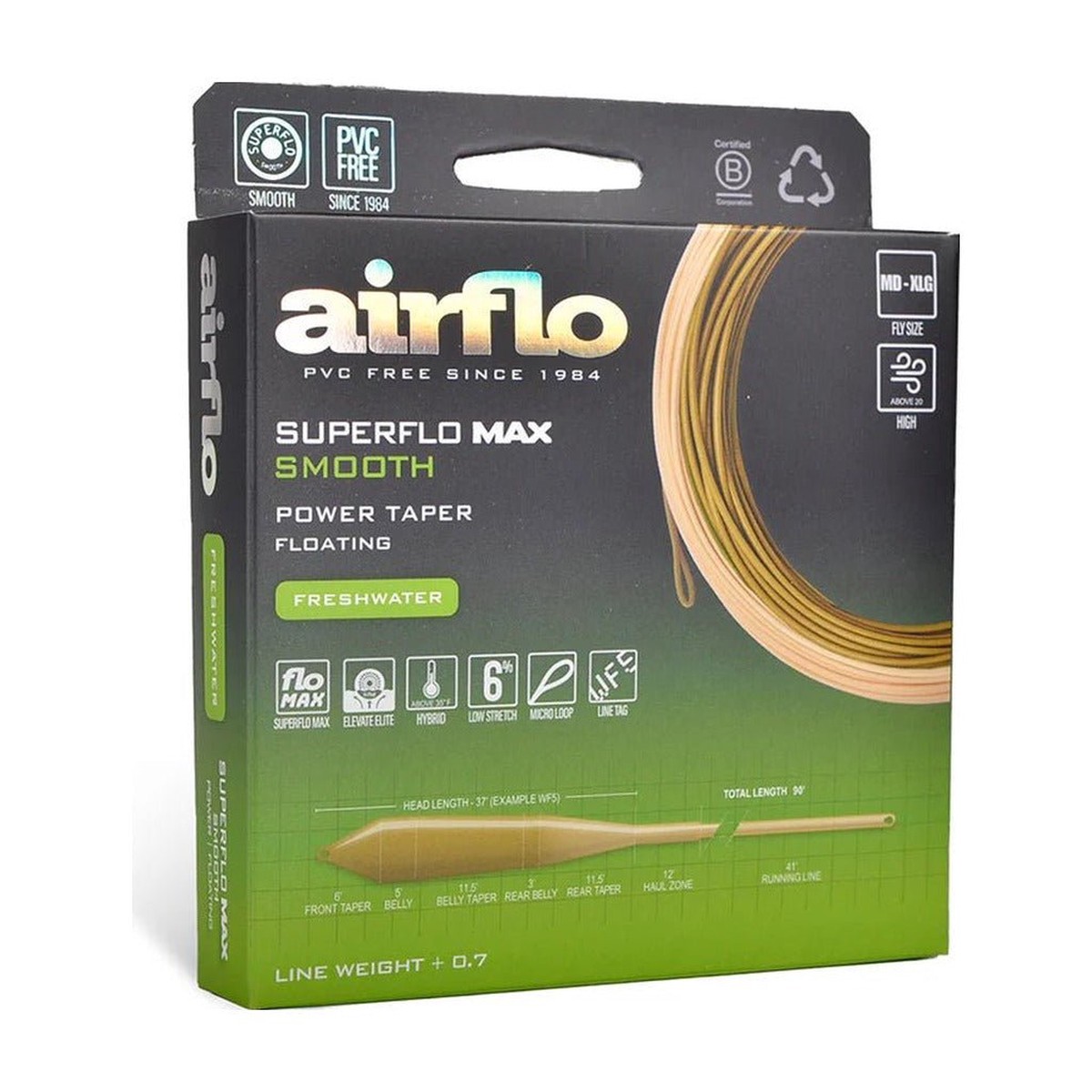 Airflo Superflo Max - Power Taper - Camo Green/Caddis