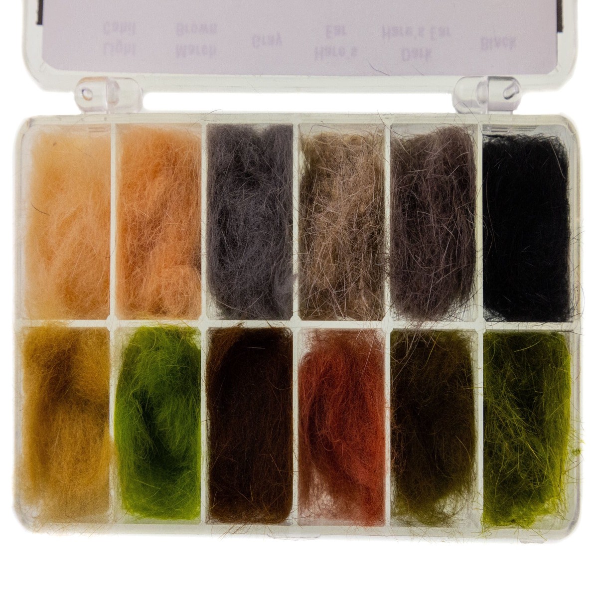 Hareline 12 Most Popular Dubbing Colors - Multi Color Assortment W/ Dispenser