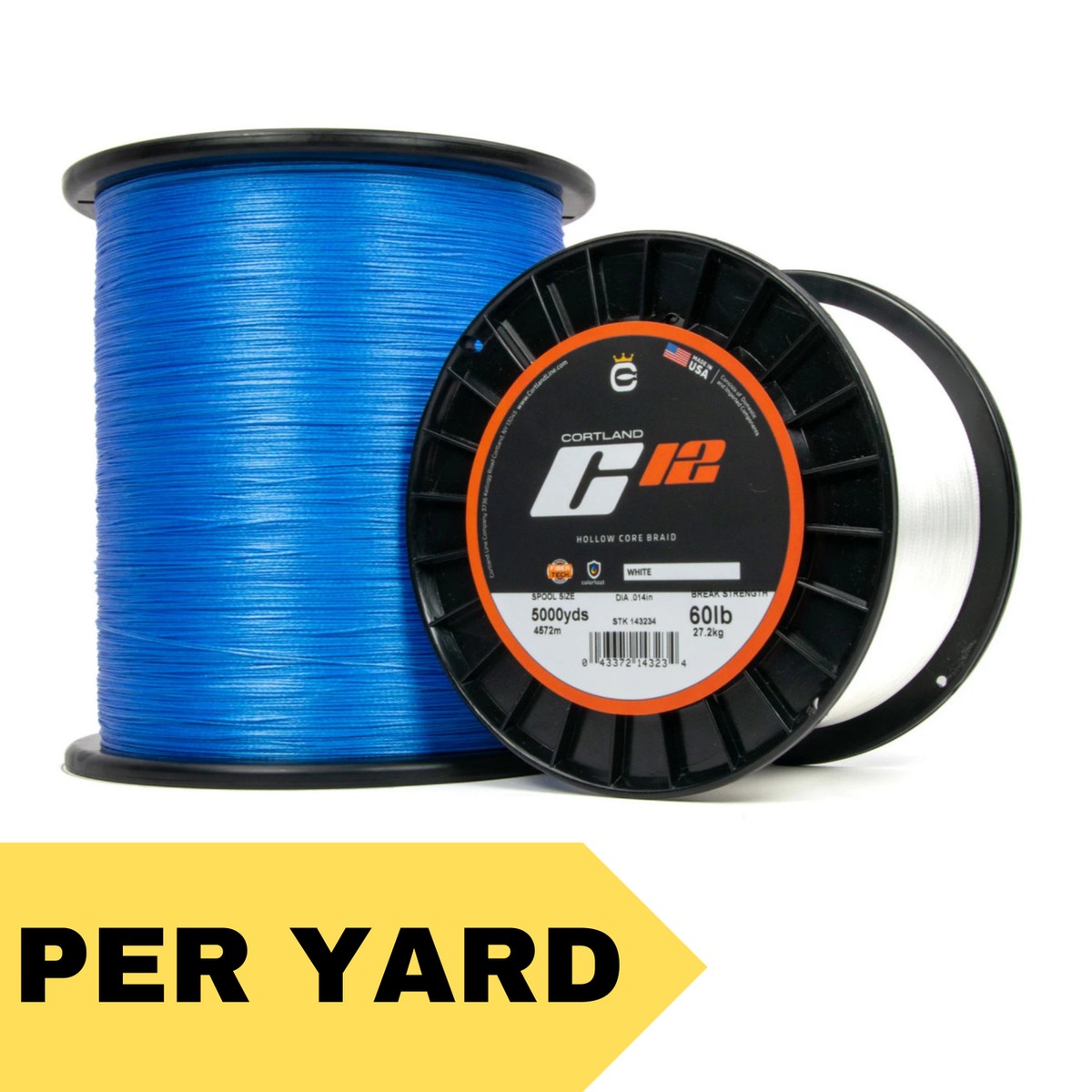 Cortland C12 Hollow Core Braid (Per Yard)