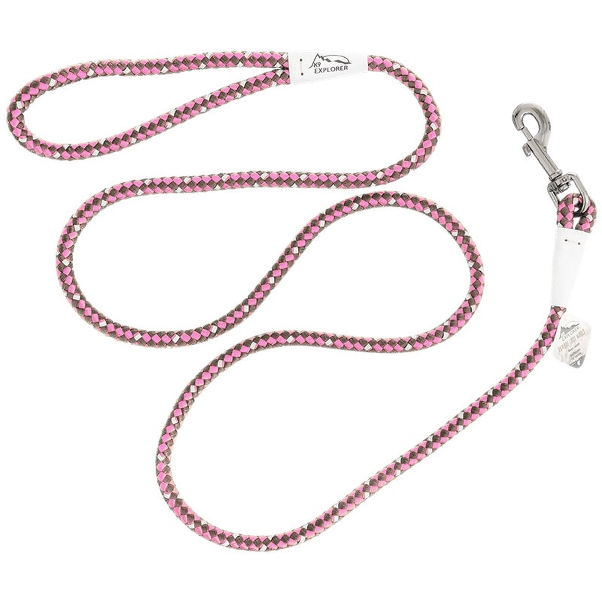 Coastal Pet 36216Rob 6 Ft. Dog K9 Explorer Reflective Braided Rope Snap Dog Leash - Rosebud Pink
