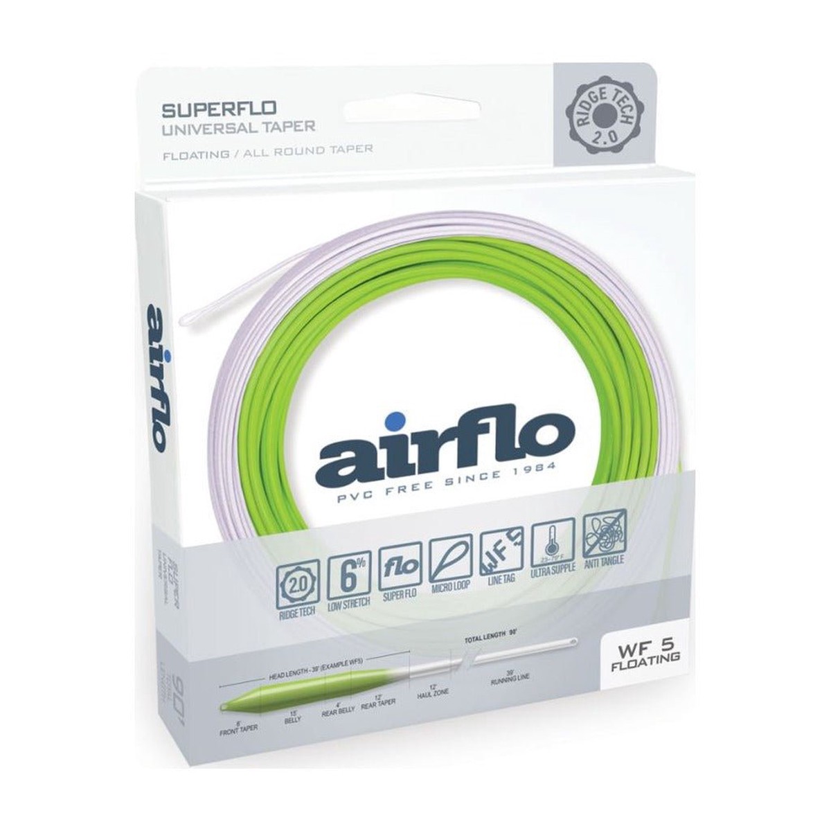 Airflo Superflo Ridge 2.0 Universal Taper - Chartreuse/White