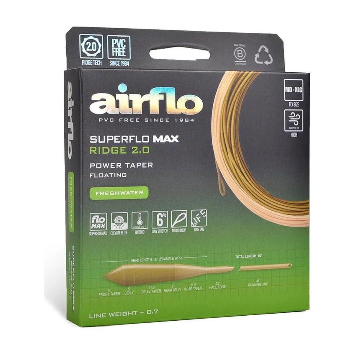 Airflo Superflo Max Ridge 2.0 - Power Taper - Camo Green/Caddis