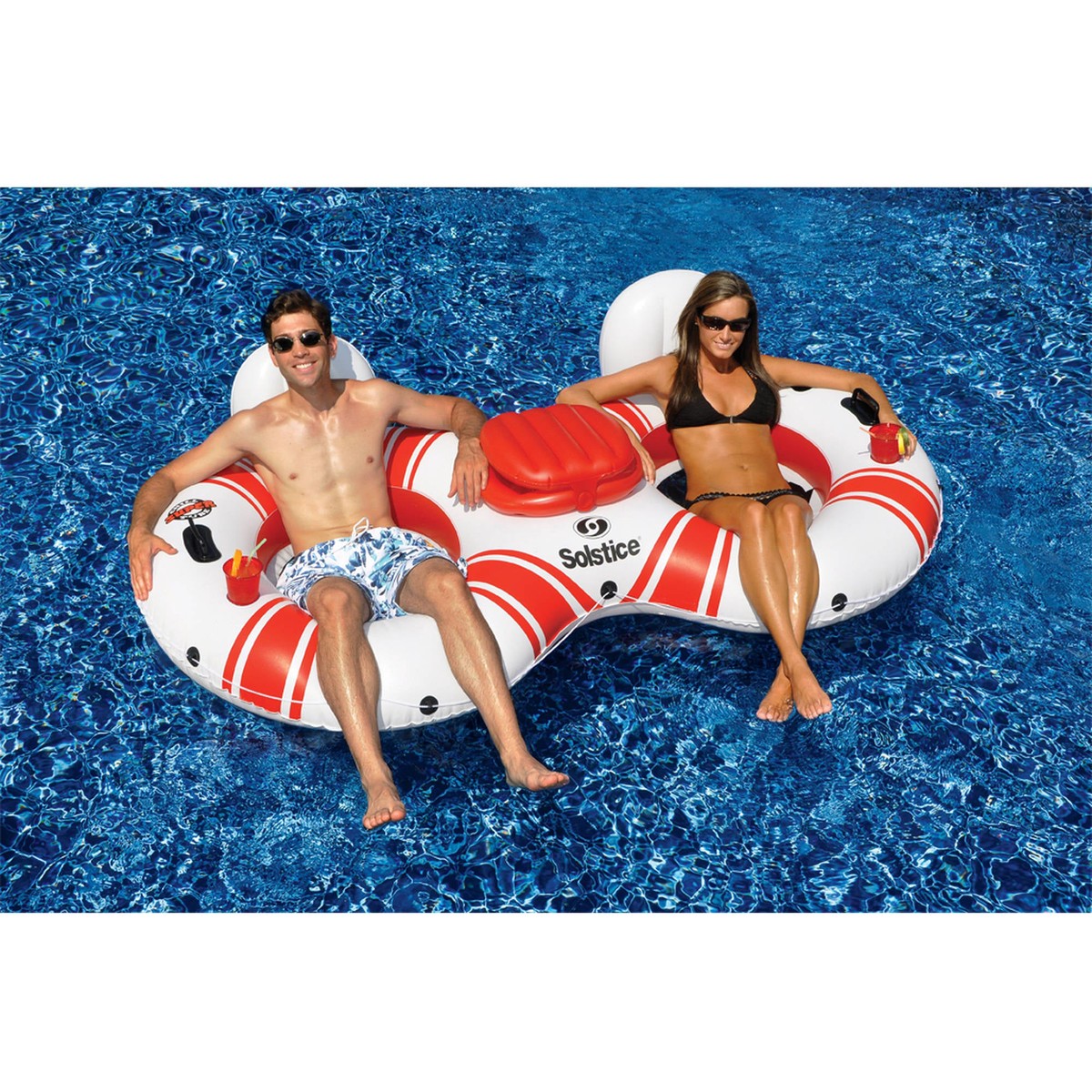 Swimline Duo Super Chill Swimming Pool Tube Float White