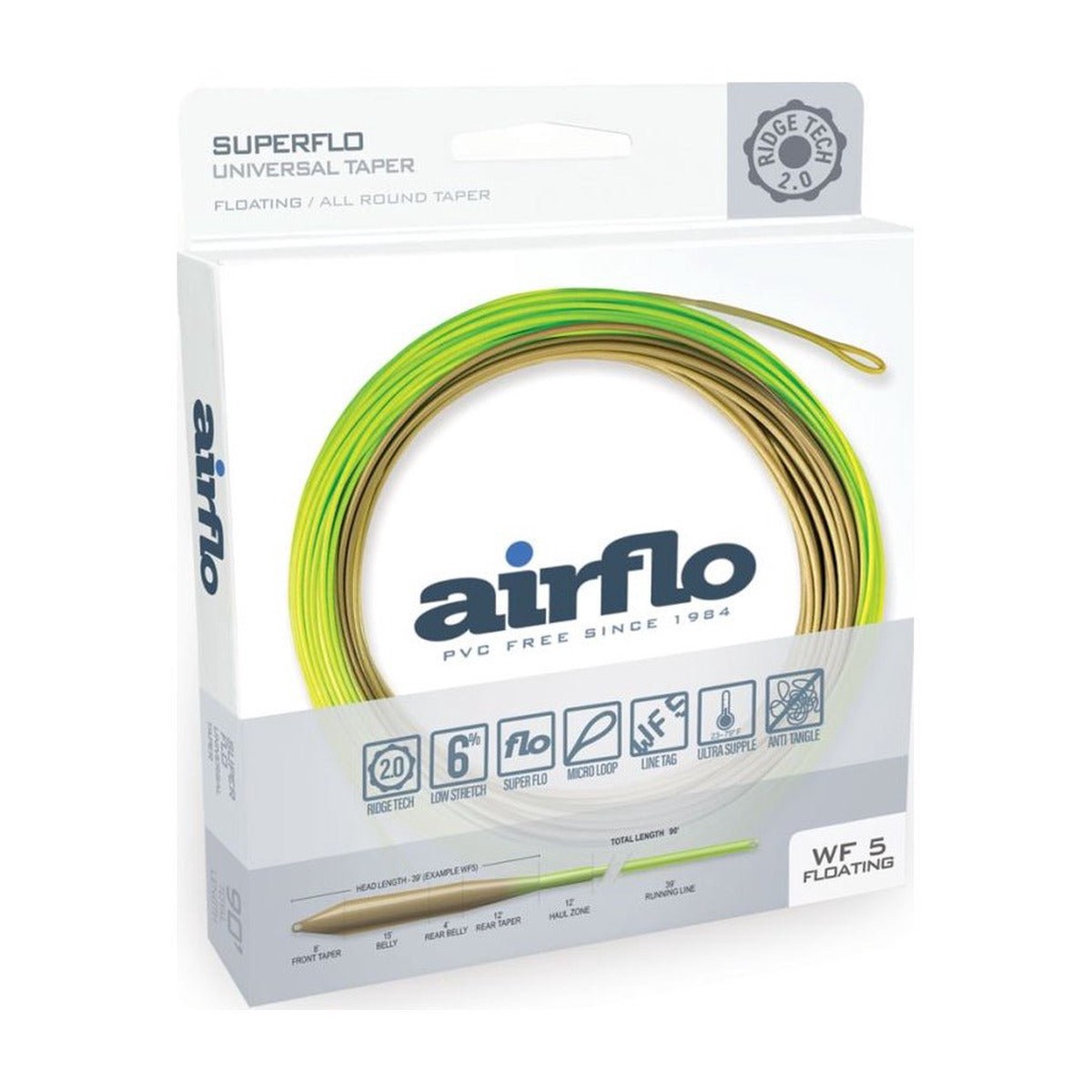 Airflo Superflo Ridge 2.0 Universal Taper - Moss Olive/Chartreuse