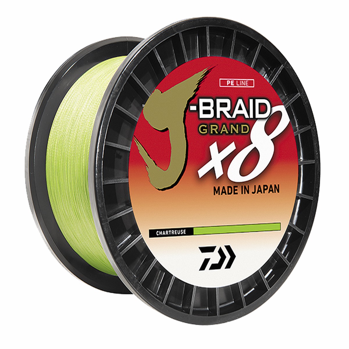 Daiwa J-Braid X8 Grand Braided Line - Chartreuse - Filler Spool