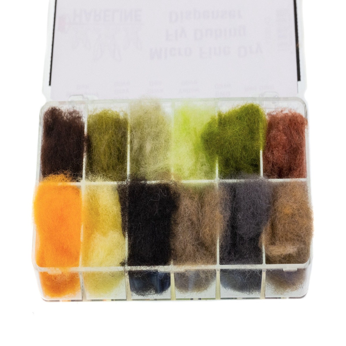 Hareline Micro Fine Dry Fly Dub - Multi Color Assortment w/ Dispenser