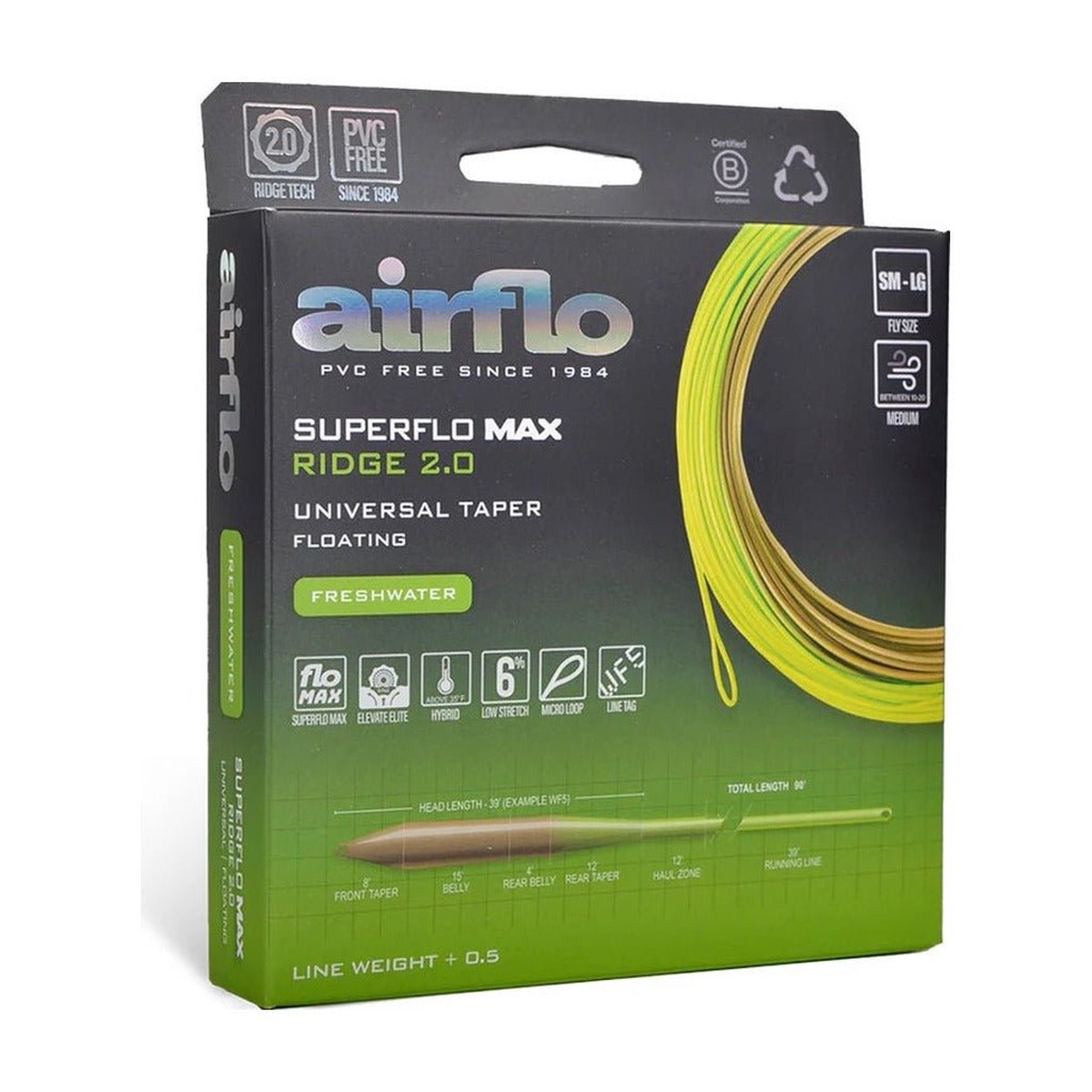 Airflo Superflo Max Ridge 2.0 - Universal Taper - Moss Olive/Chartreuse