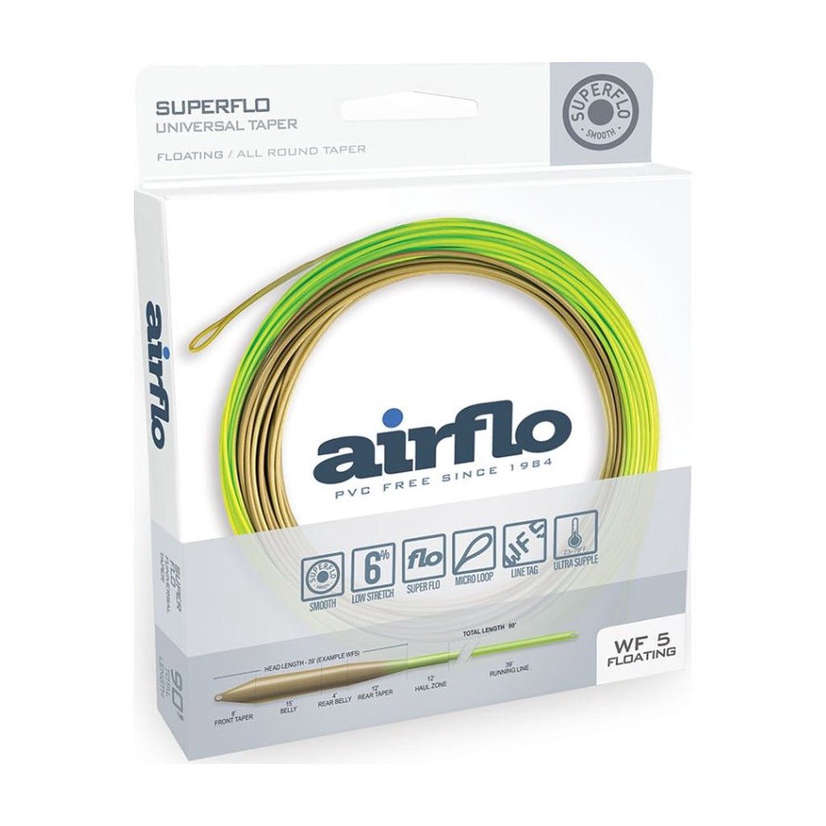 Airflo Superflo Universal Taper Fly Line - Moss Olive/Chartreuse